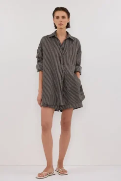PALMA BITTER CHOC SILK BLEND SHIRT