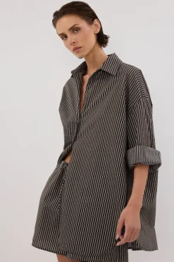 PALMA BITTER CHOC SILK BLEND SHIRT