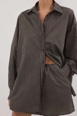 PALMA BITTER CHOC SILK BLEND SHIRT