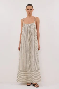 PALMA CREAM SILK BLEND MIDI DRESS