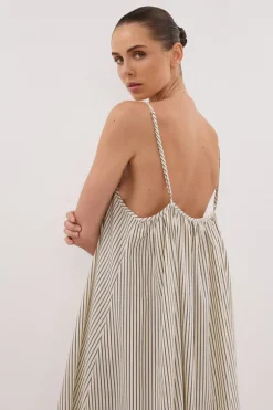PALMA CREAM SILK BLEND MIDI DRESS
