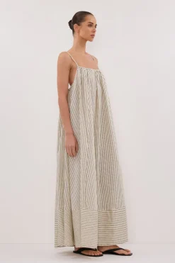 PALMA CREAM SILK BLEND MIDI DRESS