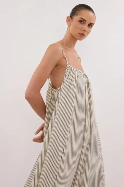 PALMA CREAM SILK BLEND MIDI DRESS