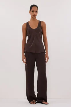 PERCY BITTER CHOC SILK PANT