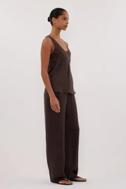 PERCY BITTER CHOC SILK PANT