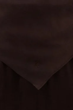 PERCY BITTER CHOC SILK SCARF TOP