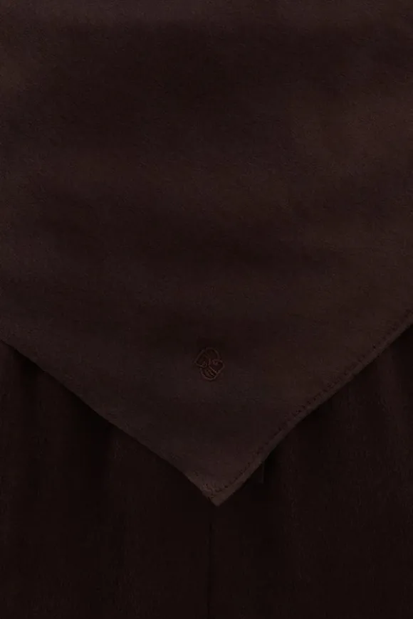 PERCY BITTER CHOC SILK SCARF TOP