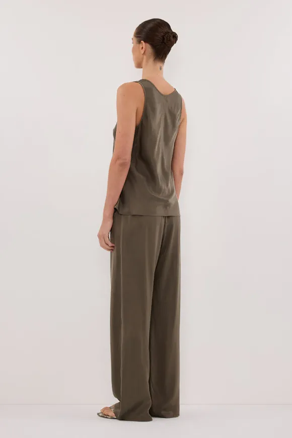 PERCY OLIVE SILK PANT