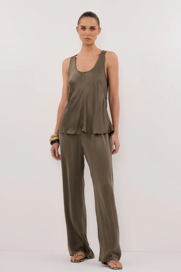 PERCY OLIVE SILK PANT
