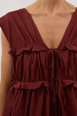 QUINN SAHARA LINEN RUFFLE TOP
