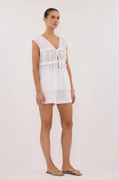 QUINN WHITE LINEN SHORT