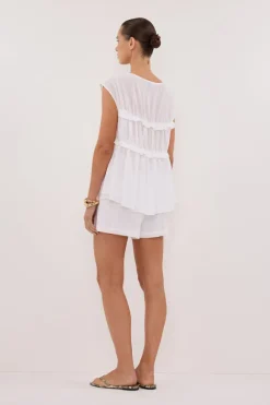 QUINN WHITE LINEN SHORT