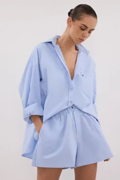 RHEA BLUE COTTON SHORT