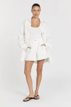 RHEA WHITE COTTON SHORT