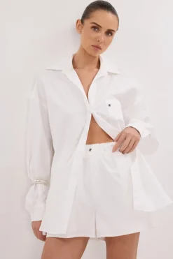 RHEA WHITE OVERSIZED COTTON SHIRT