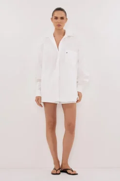 RHEA WHITE OVERSIZED COTTON SHIRT