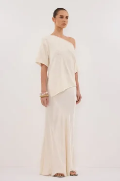 RICK CREAM ASYM KNIT TOP