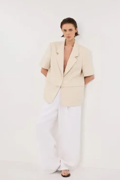 RITA SAND SHORT SLEEVE BLAZER