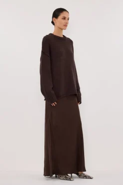 ROY CHOC LONGLINE KNIT JUMPER