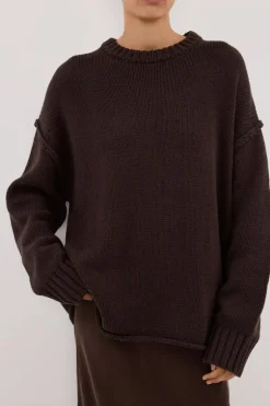 ROY CHOC LONGLINE KNIT JUMPER