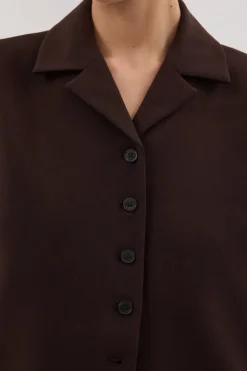 RYKER DARK CHOC RELAXED BLAZER