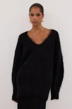 SALMA BLACK V NECK JUMPER