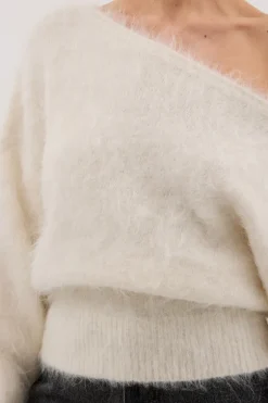 SALMA IVORY ASYM KNIT JUMPER