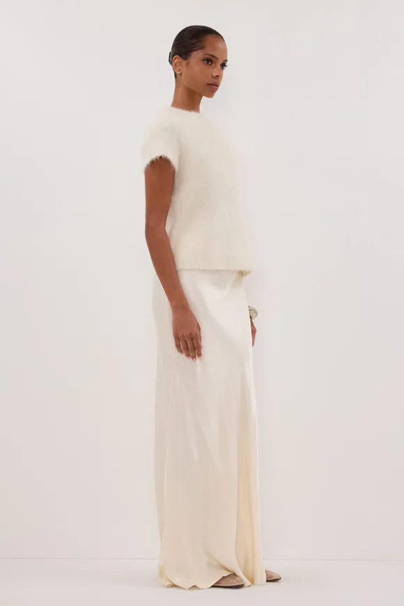 SALMA IVORY CAP SLEEVE KNIT TOP