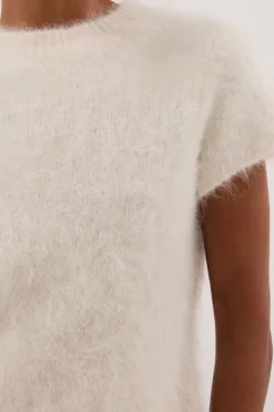SALMA IVORY CAP SLEEVE KNIT TOP