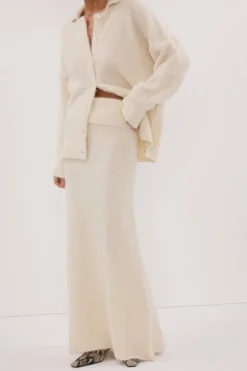 SALMA IVORY KNIT MAXI SKIRT
