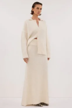 SALMA IVORY KNIT MAXI SKIRT