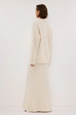 SALMA IVORY KNIT MAXI SKIRT