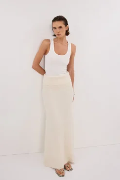SALMA IVORY KNIT MAXI SKIRT