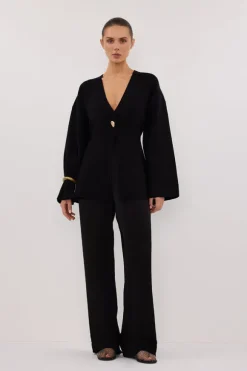 SCOUT BLACK LONG SLEEVE KNIT TOP