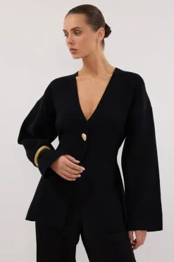 SCOUT BLACK LONG SLEEVE KNIT TOP