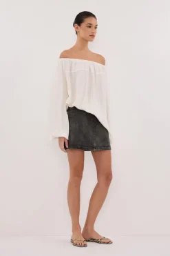 SHANIYA CREAM MARLE SLEEVED TOP