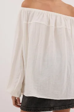 SHANIYA CREAM MARLE SLEEVED TOP