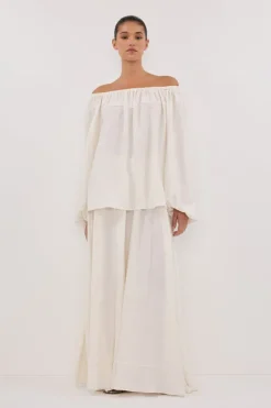 SHANIYA CREAM MARLE SLEEVED TOP