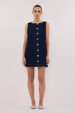 SHERI INDIGO DENIM MINI DRESS