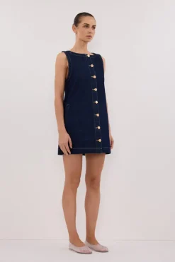 SHERI INDIGO DENIM MINI DRESS