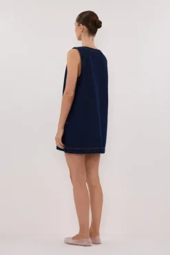 SHERI INDIGO DENIM MINI DRESS