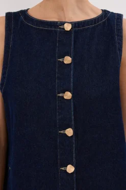 SHERI INDIGO DENIM MINI DRESS