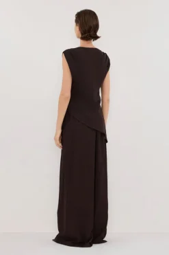 SHYLA BITTER CHOC WIDE LEG PANT