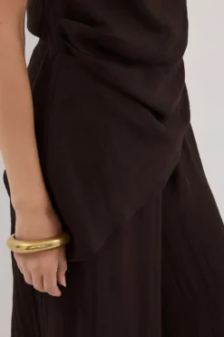 SHYLA BITTER CHOC WIDE LEG PANT