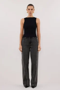 SIERRA BLACK KNIT TOP