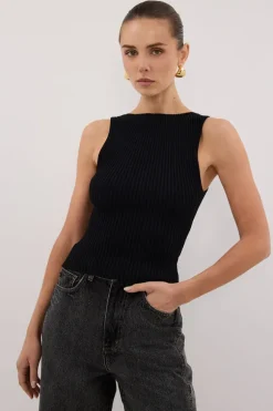 SIERRA BLACK KNIT TOP