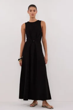 SUE BLACK KNIT MAXI DRESS