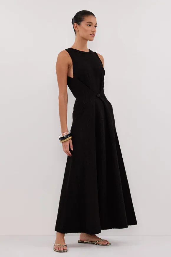 SUE BLACK KNIT MAXI DRESS