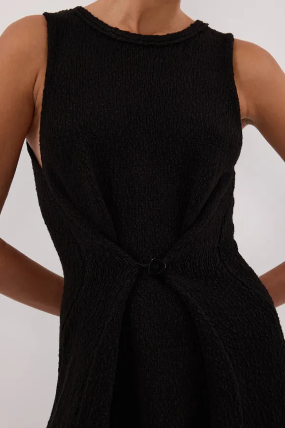 SUE BLACK KNIT MAXI DRESS