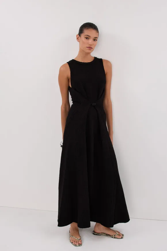 SUE BLACK KNIT MAXI DRESS